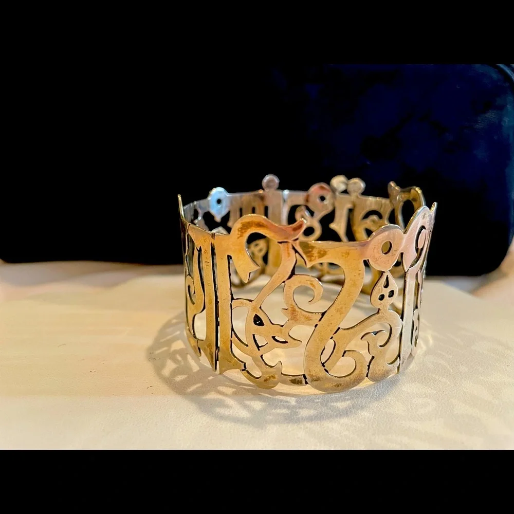 Egyptian Sterling Bangle - Picture 1 of 3